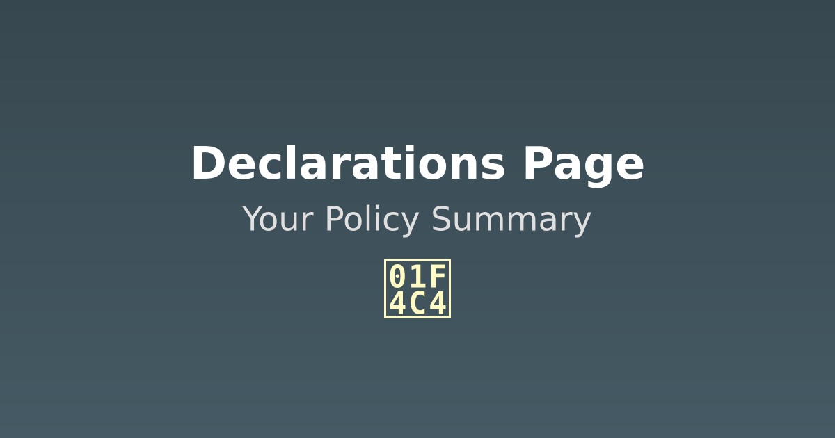 What Is a Declarations Page on Car Insurance?